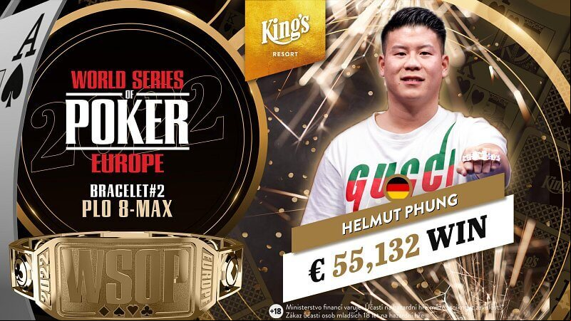Helmut Phung šampionem WSOPE PLO bracelet eventu