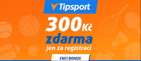 U Tipsportu čeká nové hráče bonus 300 Kč za dokončení registrace